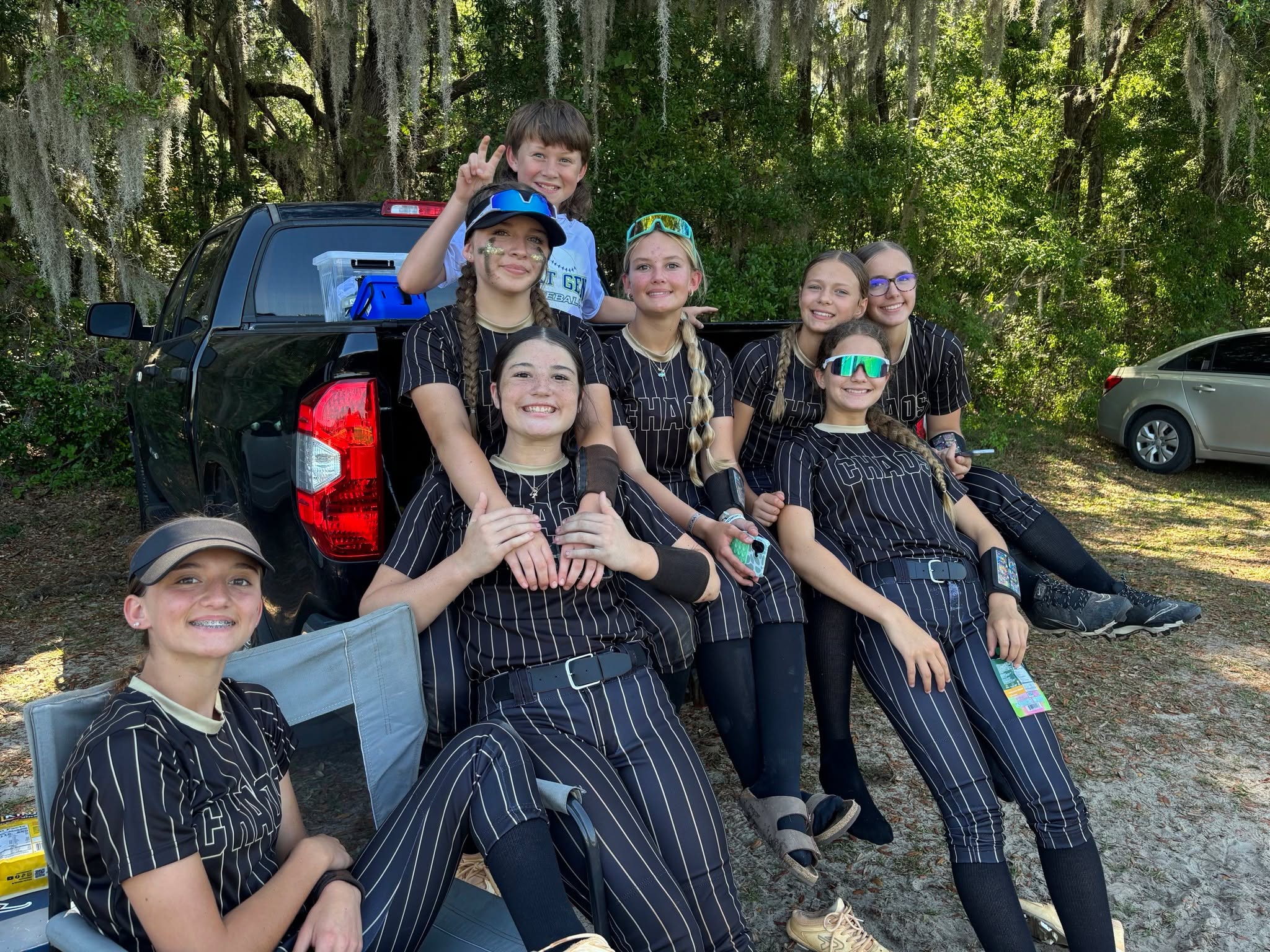 These girls!!!! My Lil Guy Chase doesn't realize how lucky he is to have this girl squad around.  #ChaosSoftball
